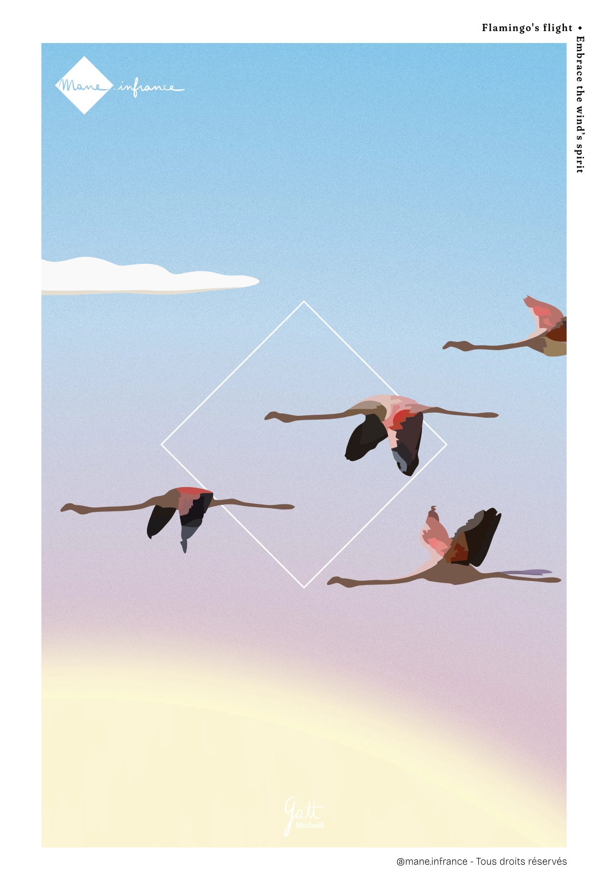 Carte postale - Flamingo's flight – Image 2