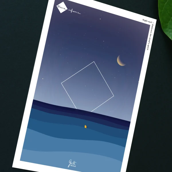 Carte postale - Night surf